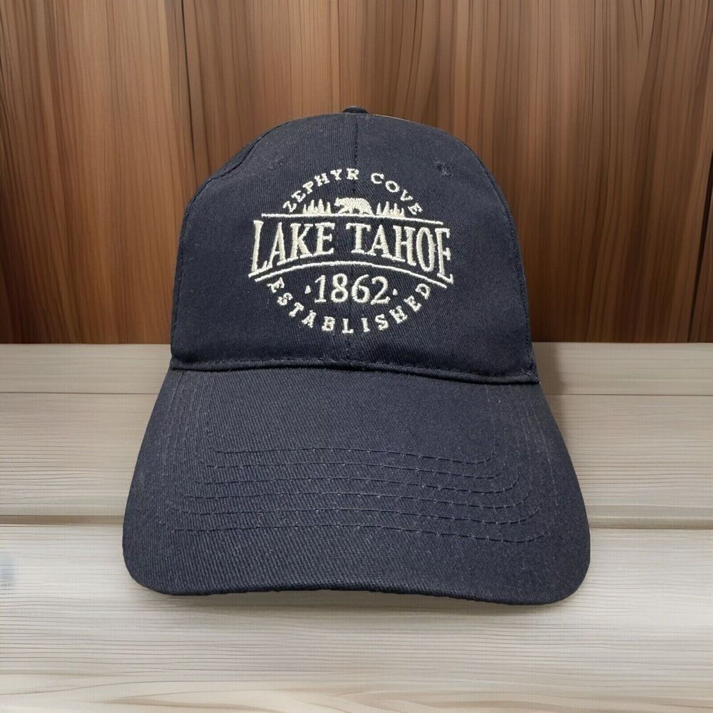 Lake Tahoe Zephyr Cove Hat Cap Navy Blue Embroidered 1862 Established Adjustable